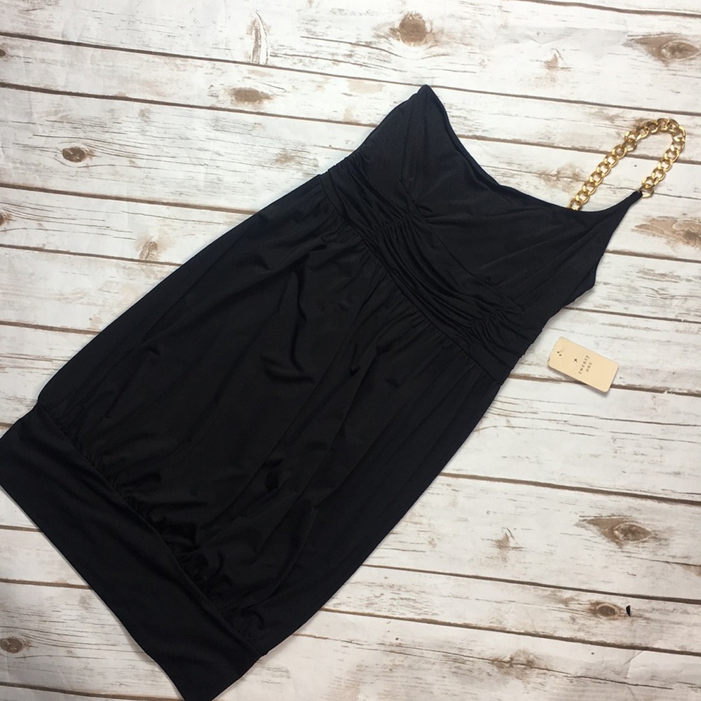 One shoulder silk dress